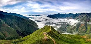 The majestic of Ta Xua mountain. This is a very famous tourist destination in Son La province. Viet Nam
