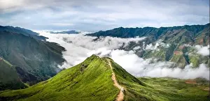The majestic of Ta Xua mountain. This is a very famous tourist destination in Son La province. Viet Nam