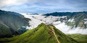 The majestic of Ta Xua mountain. This is a very famous tourist destination in Son La province. Viet Nam