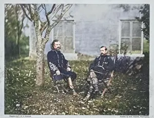 Major General Alfred Pleasonton and General George Armstrong Custer | 1863 | Timothy H. O'Sullivan