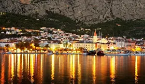 Hvartska Prints: Makarska by night, Makarska Riviera - Croatia, Europe