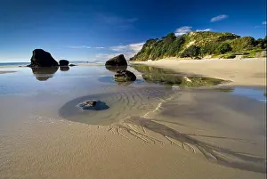Boulders Prints: Maketu beach at low tide, Bay of Plenty, New Zealand