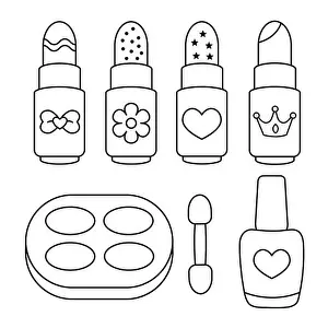 Lipstick Prints: Makeup Coloring Beauty Accessories