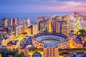 Images Dated 3rd November 2014: Malaga, Spain cityscape on the Mediterranean Sea