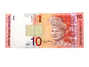 Malaysian Prints: Malaysian Banknote Tuanku Abdul Rahman On Obverse Side Of 10 Ringgit