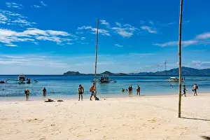 Traditional Boats Prints: Malcapuya Island in Coron, Philippines
