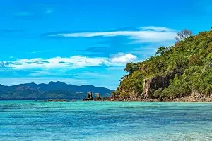 Traditional Boats Prints: Malcapuya Island in Coron, Philippines