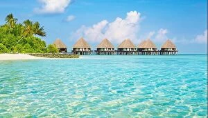 Images Dated 21st February 2014: Maldives Islands, bungalows hotel on the water