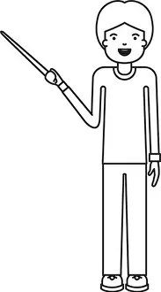 Explain Prints: male teacher with pointing stick