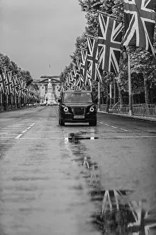Black And White Image Prints: The Mall during Her Majesty the Queen's Platinum Jubilee in 2022