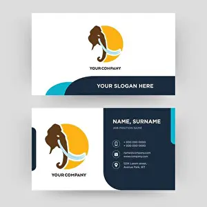 Siberia Prints: mammoth, business card design template