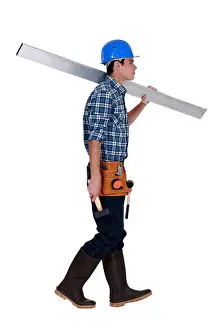 Sparks Prints: Man carrying metal beam