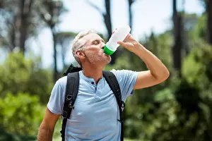 Man drinking with his flask