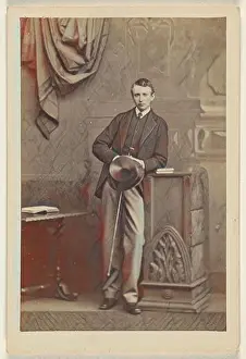 Cane Prints: man holding a top hat and cane
