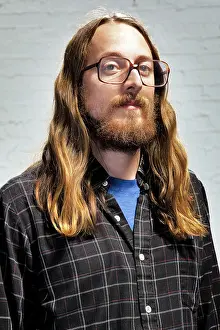 Facial Hair Prints: Man with long hair, glasses and a beard