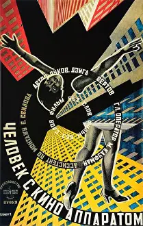 Vintage Poster Prints: Man with a Movie Camera, 1929, Soviet experimental silent documentary film