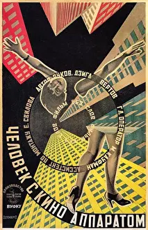 Man with a Movie Camera poster for silent documentary film by director Dziga Vertov