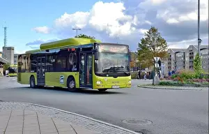 Leaving Prints: A MAN NL313 Lion's City LE CNG single deck bus powered by natural gas is seen near Trondheim Central Station