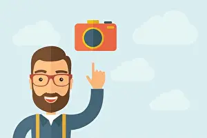 Optics Prints: Man pointing the camera icon