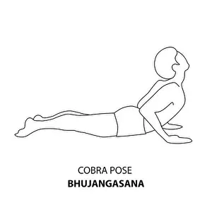 Poses Prints: Man practicing yoga pose isolated outline Illustration