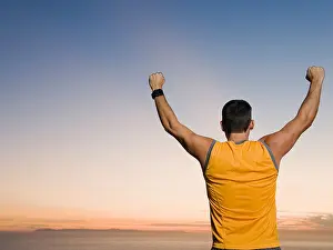 Well Being Prints: Man raising arms