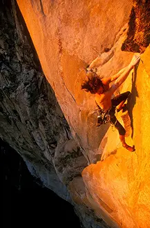 Climber Prints: Man rock climbing El Capitan, California