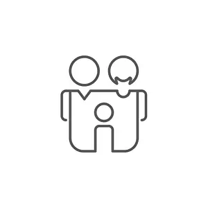White Vector Vectors Prints: Man, woman and child icon, color