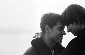 Well Being Prints: Man and woman touching heads, woman with hands around man's neck