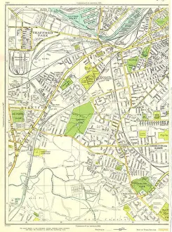 Hardy Prints: MANCHESTER Trafford Park Chorlton cum Hardy Old Trafford Stretford 1935 map