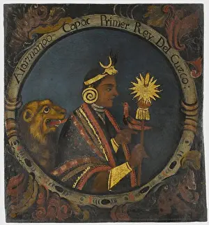 Inca Prints: Manco Capac, First Inca, 1 of 14 Portraits of Inca Kings