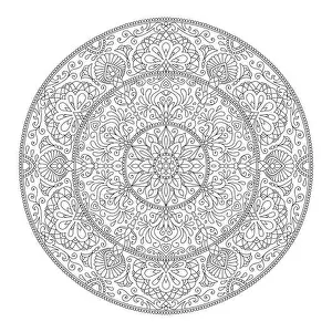 Weave Prints: Mandala Coloring Page Flower Design Element for Adult Color Book
