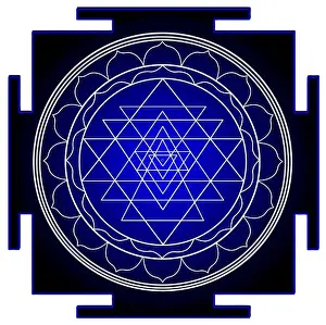 mandala sri yantra chakra tantra spirituality esoteric zen illustration black blue