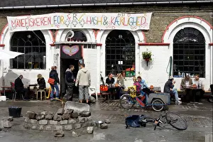 Squat Prints: The Manefiskeren cafe in the Freetown Christiania, Copenhagen, Denmark