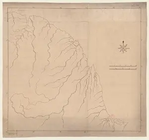 Survey Prints: A manuscript map records the geographic and coastal features of the Guyanas