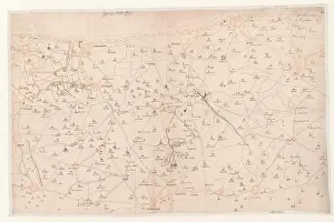 Survey Prints: A manuscript map records the geography and administrative divisions of West Flanders