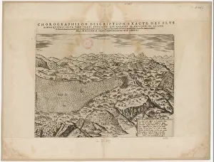 Survey Prints: A map from 1591 records the most remarkable sites in the surroundings of Geneva