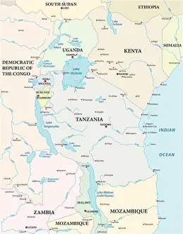 Congo Prints: map of the African Great Lakes