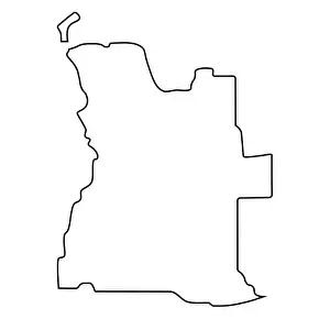 Angola Prints: map of Angola - outline. Silhouette of Angola map illustration
