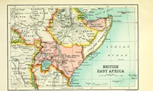 Continent Prints: Map of British East Africa From the Book Britain across the seas : Africa