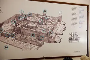 Travel Images Prints: map of castle of St. Peter, Bodrum Museum of Underwater Archaeology
