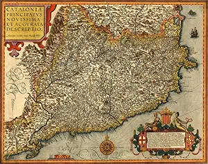 Catalonia Prints: Map Of Catalonia 1608