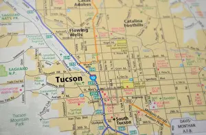 Navigate Prints: Map of city of Tucson, AZ