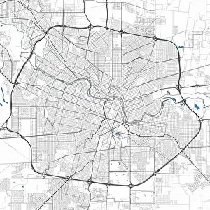 Grayscale Prints: Map of Ciudad de Cordoba city, Argentina