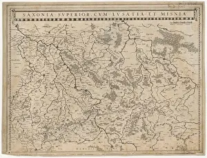 Political Geography Prints: A map dated 1600 presents Upper Saxony together with Lusatia and Misnia