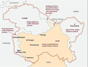 Pakistan Prints: Map about the division of Jammu and Kashmir