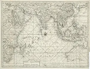 East Indies Prints: The Map of East Indies is a historical cartographic artwork showcasing the geography of Southeast Asia during the age