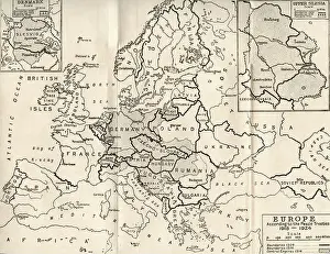 1815 Prints: Map of Europe in 1815. From The Evolution of Modern Europe, 1453 - 1932, published 1933