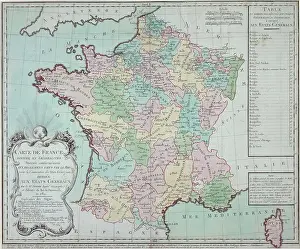 Divisions Prints: MAP OF FRANCE DIVIDED IN GENERAL