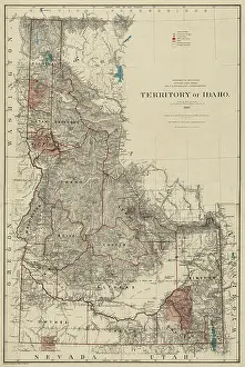 Idaho Prints: Map of Idaho 1888