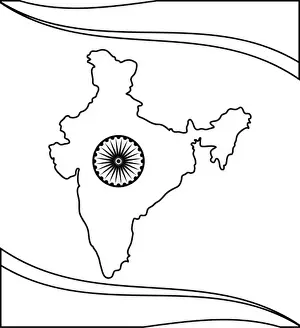 Nationalism Prints: map of indian with ashoka chakra vector illustration design